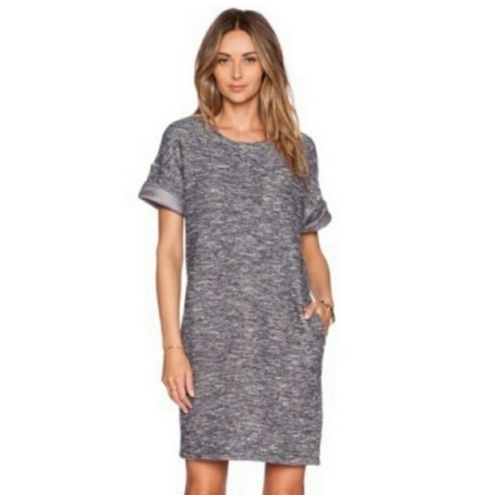 Vince Heather Blue Short Sleeve Dress